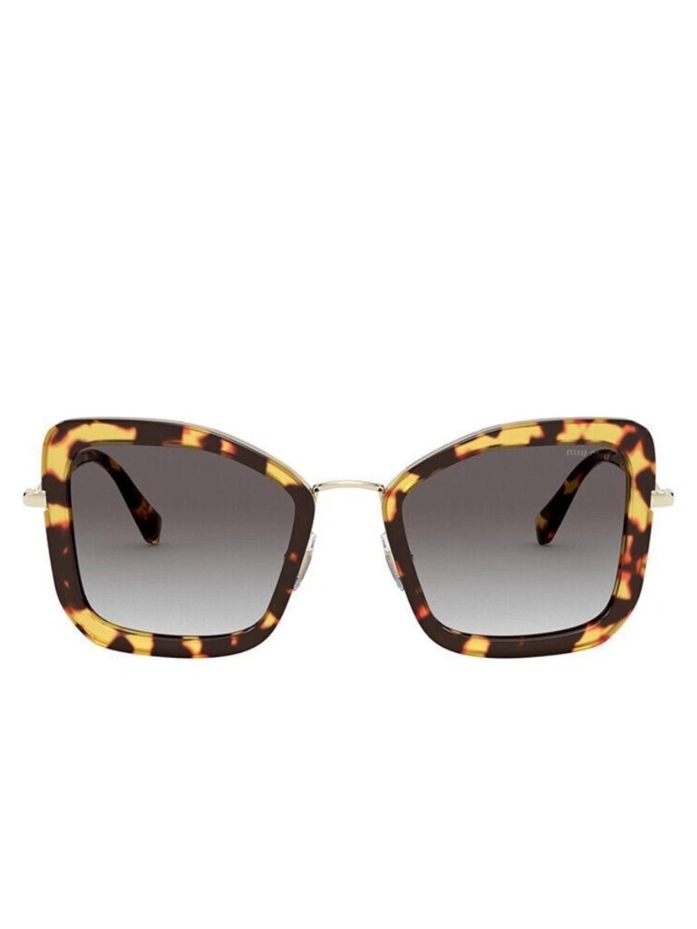 NWT Miu Miu Tortoiseshell Square Sunglasses with Brown Gradient Lenses